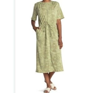 Dual Nature Green Tie-Waist Midi Dress Size Small